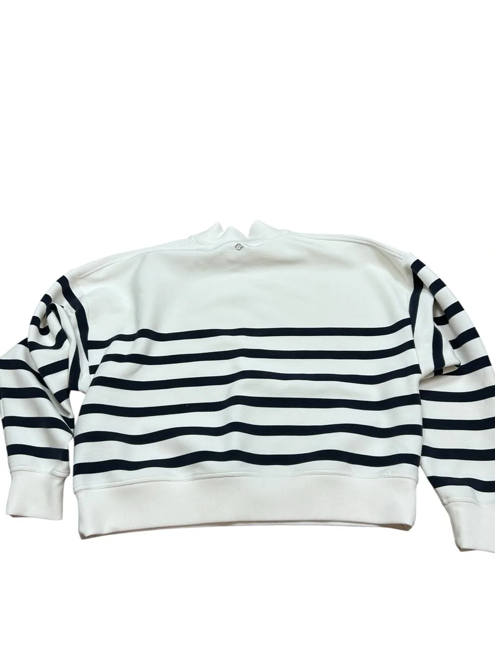 Calia ribbed striped mock neck sweatshirt size medium athletic activewear preppy